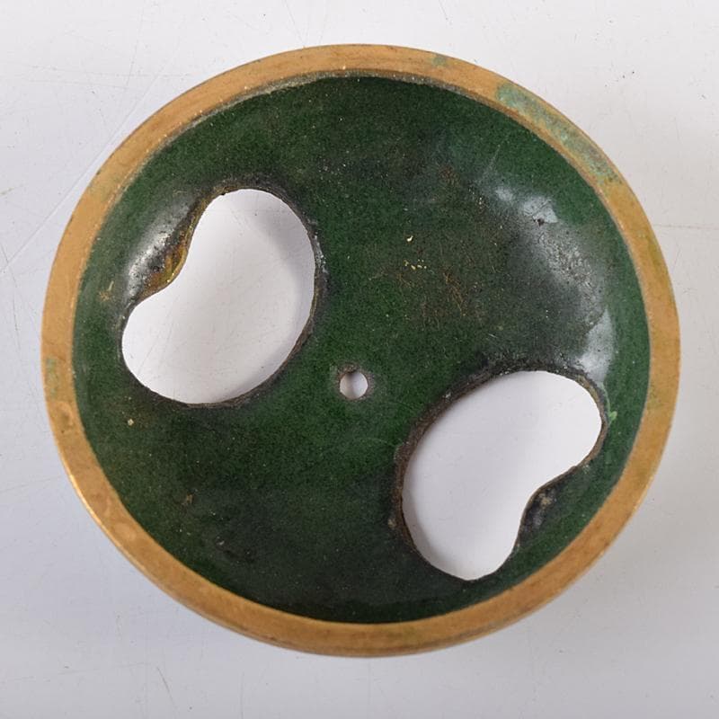 中国　古七宝琺瑯彩　花唐草文　三足蓋爐　香炉　M　R8546