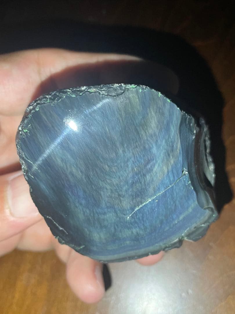 研磨品　十勝石玲瓏　複合色レインボーオブシディアン　オーロラ