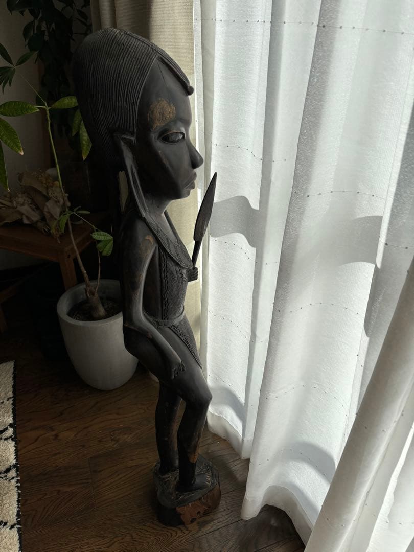 【アフリカ美術】木彫り人形　約103cm