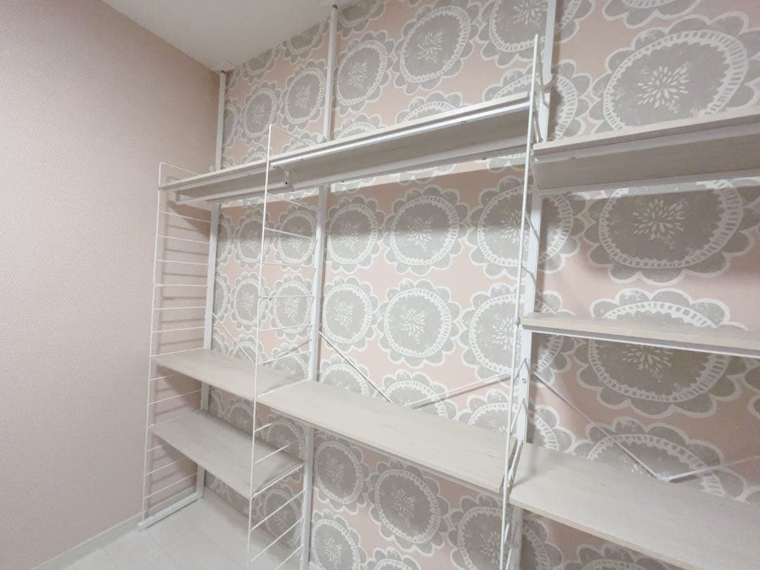 【中古品】ニトリ　突っ張り壁面収納ワードローブNポルダ　白