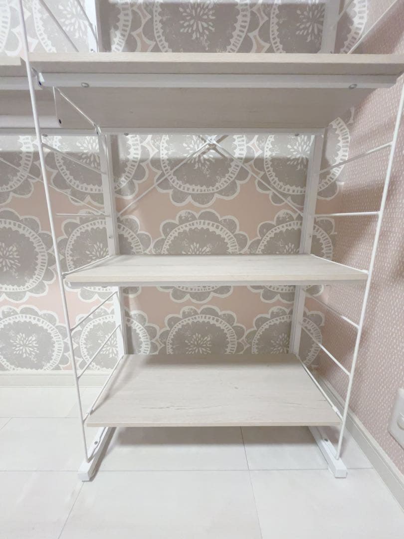 【中古品】ニトリ　突っ張り壁面収納ワードローブNポルダ　白