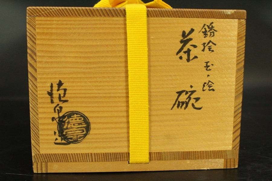 茶道具 京焼 紫翠窯 鈴絵茶碗　三代西村徳泉造 共箱 未使用(メ1551)