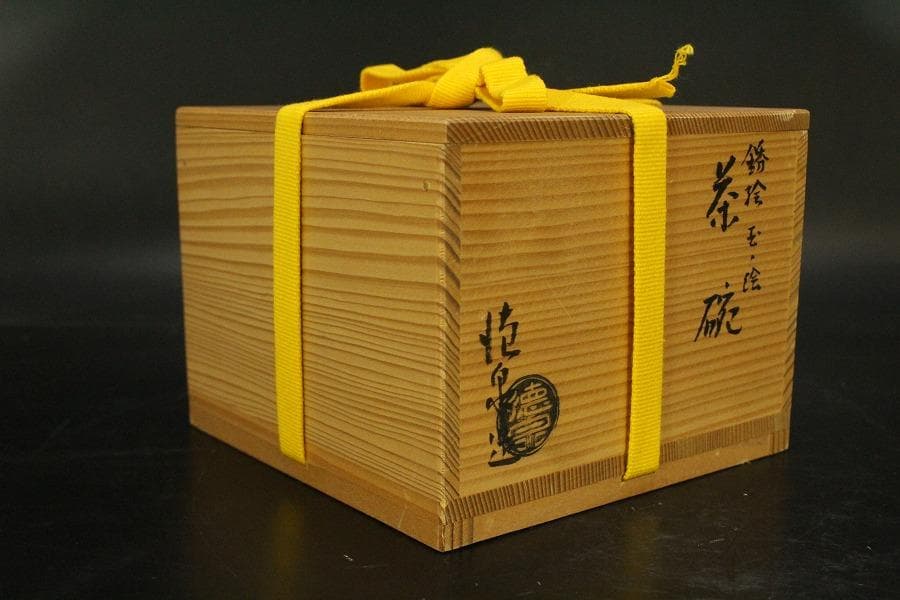 茶道具 京焼 紫翠窯 鈴絵茶碗　三代西村徳泉造 共箱 未使用(メ1551)