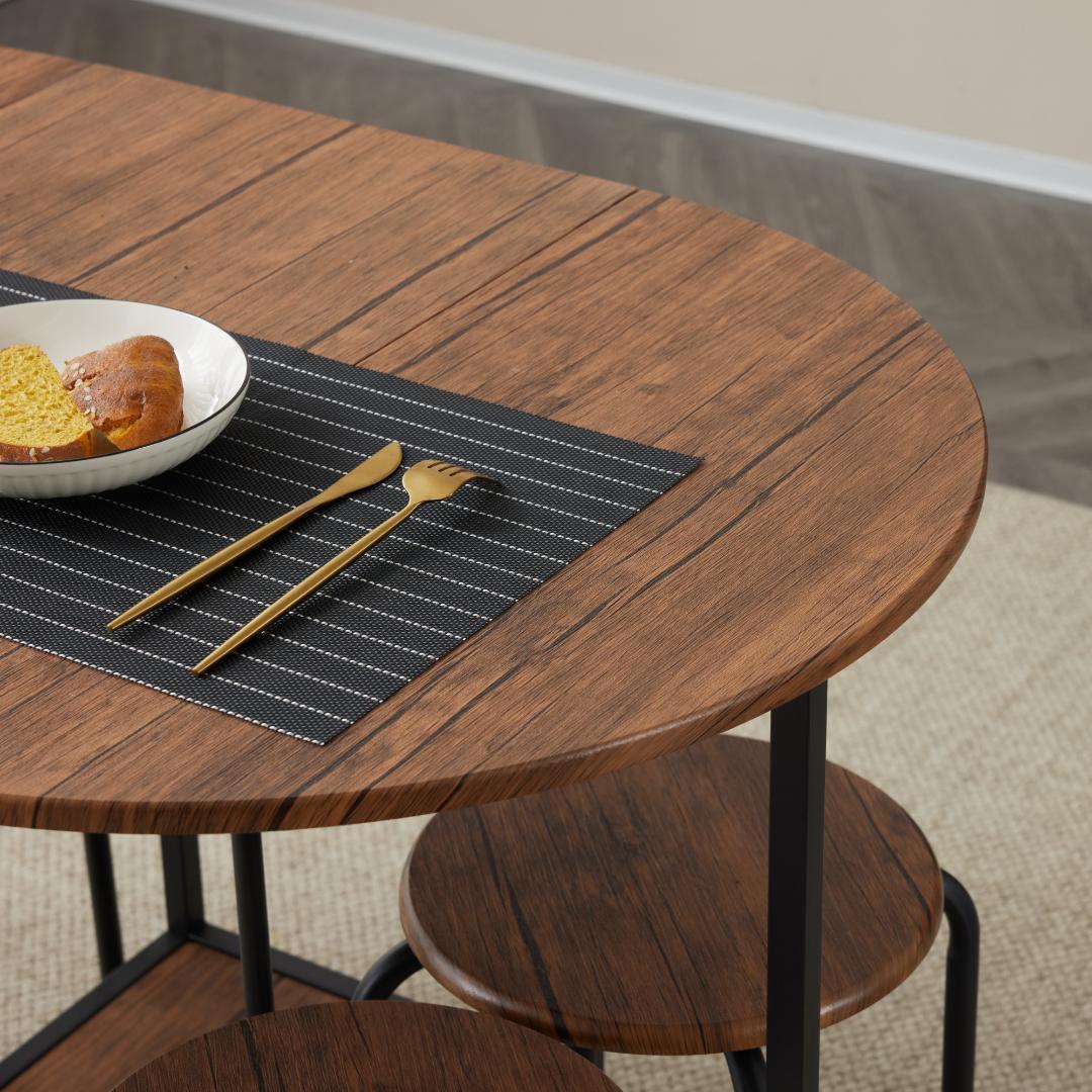 数量限定！4人用ダイニング 5点セット ダイニングテーブル　オシャレ　BROWN