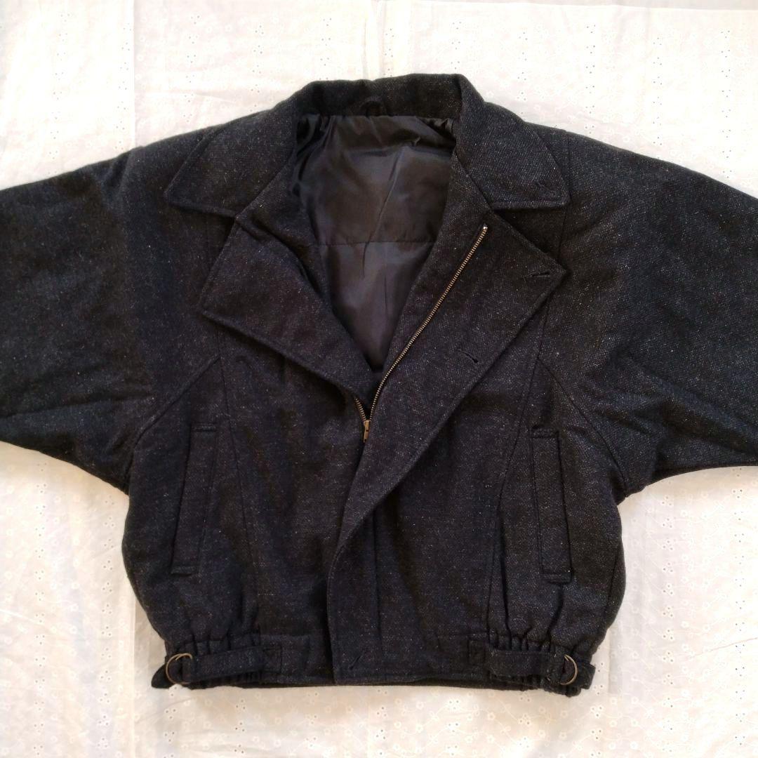 Vintage　80's　短丈　ウールジャケット　ブルゾン　ボンバージャケット