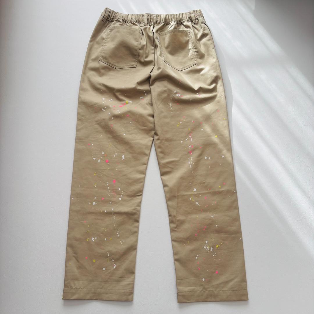 SAPEur スケート チノパンツ ペンキ加工 ドローコード XL ベージュ