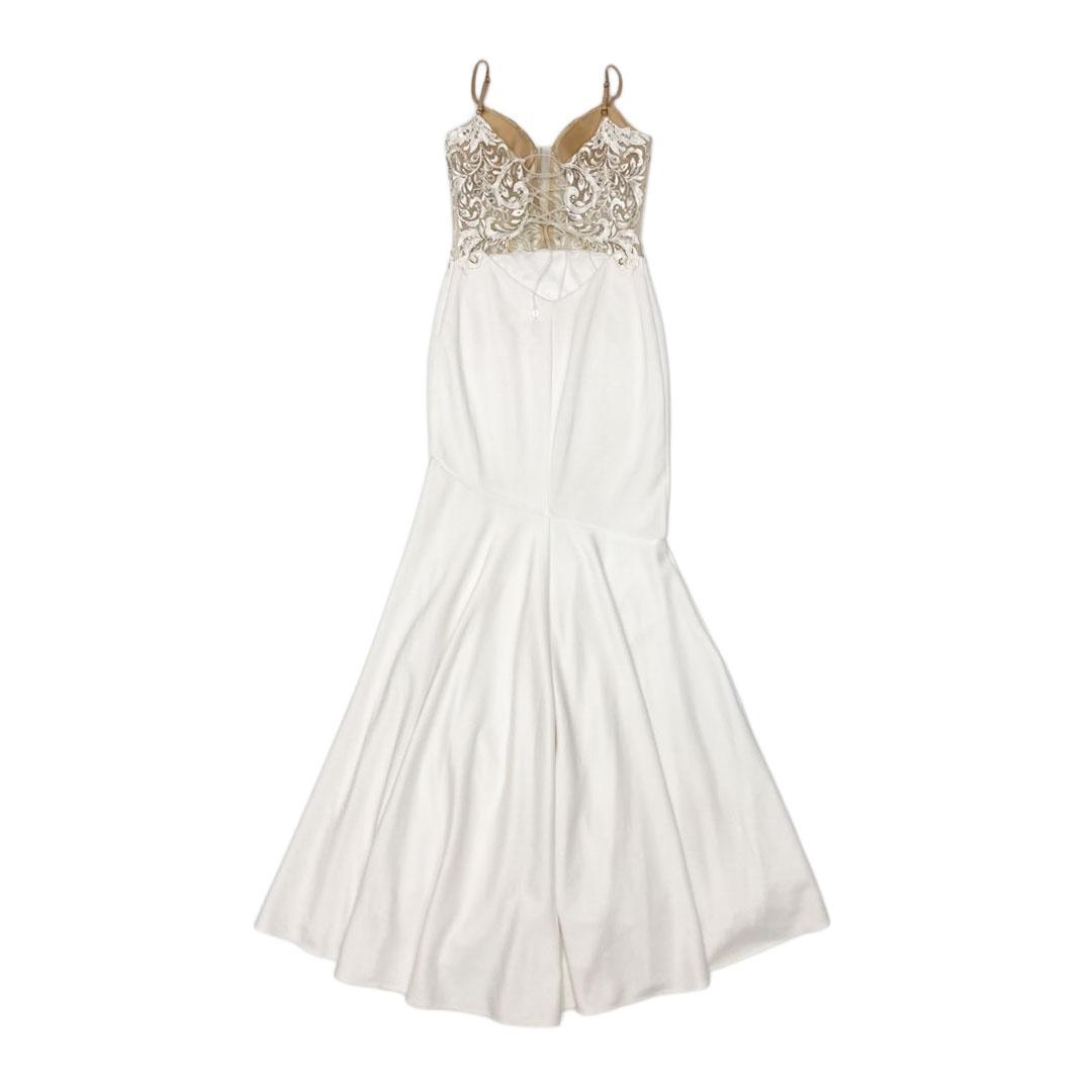 AngelR エンジェルアール アッパーフラワーレースビジュータイトロングドレス