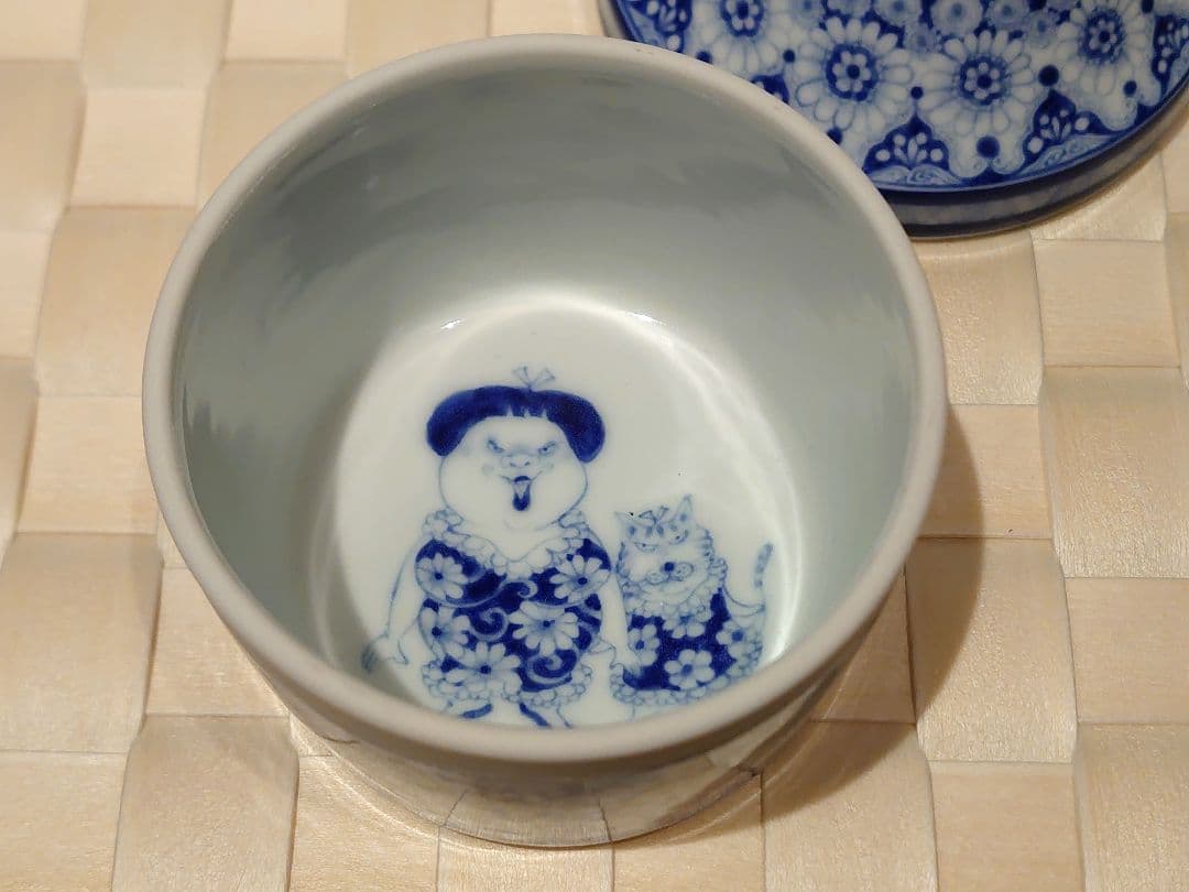 橋本よしこ　蓋物　染付