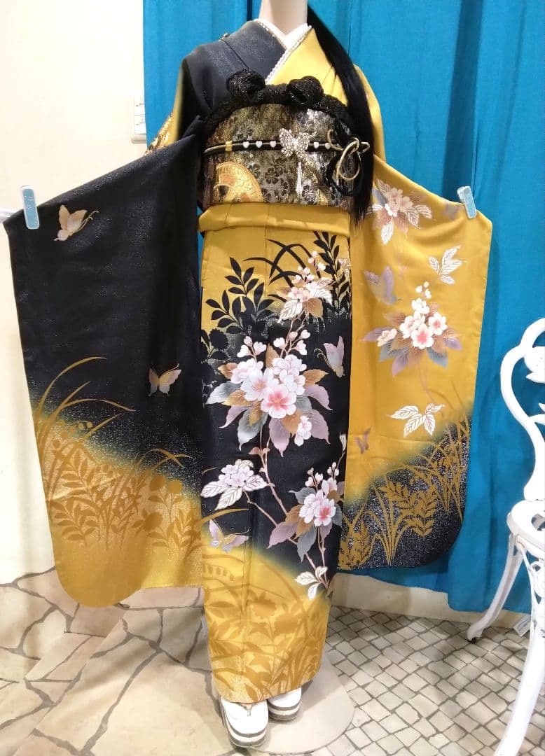 振袖フルセット、正絹振袖成人式、重ね衿、帯揚げ帯締め、西陣袋帯、襦袢