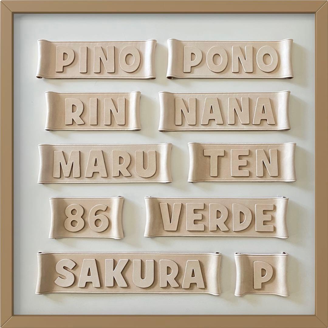 牛本革レザー【大きいネームプレート】オーダー受付ページ♡ネームタグ♡ペット鳥犬猫