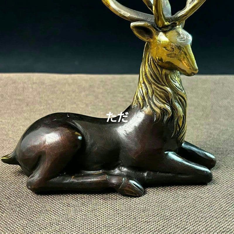 銅器 鹿 応接間 玄関 博古架 机 装飾品 工芸品 置物