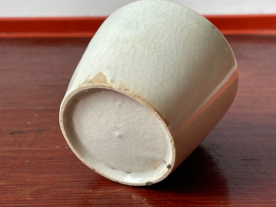 骨董　アンティーク　白磁　蕎麦猪口　古伊万里　白磁　白磁蕎麦猪口　甘手