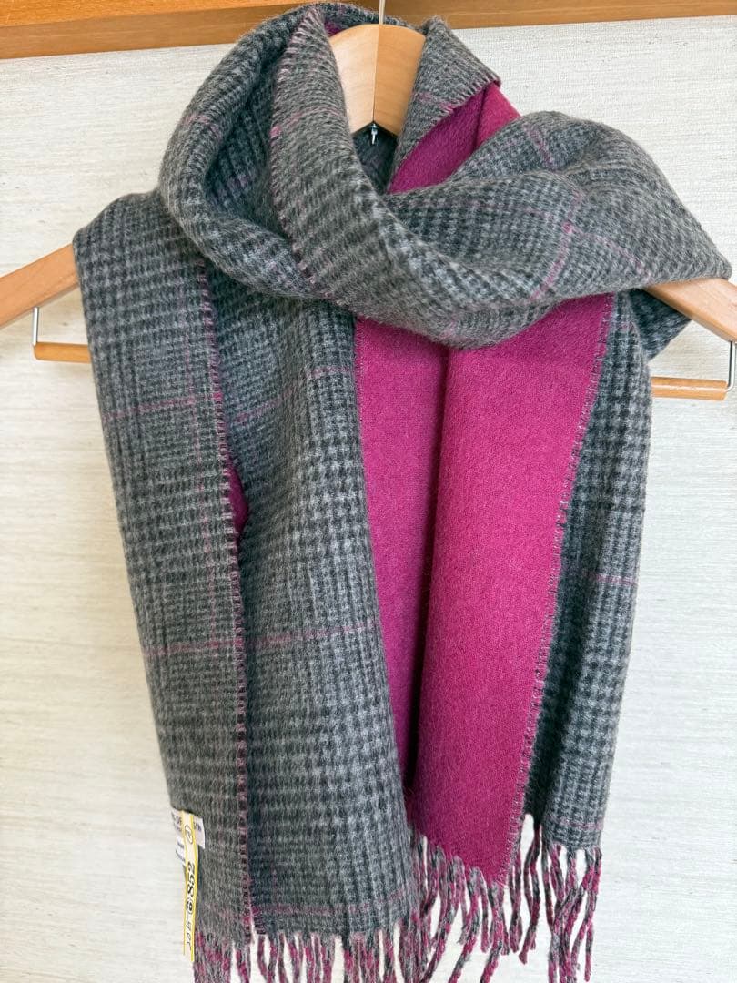 Johnstons マフラー ストール リバーシブル カシミヤ100%