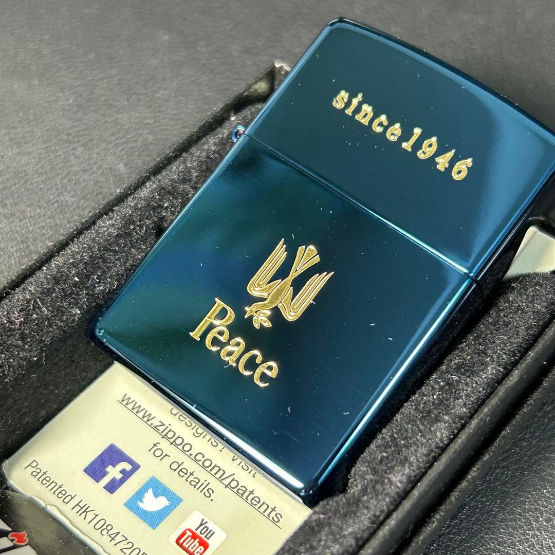 ジッポー　ピース　ブルーチタン