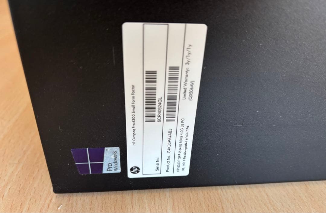 デスクトップパソコン HP 6300 pro