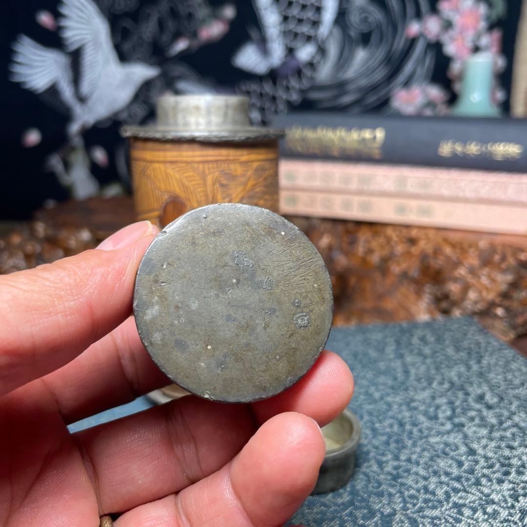 錫製 茶筒 中国古茶道具 古美術 茶葉保存容器