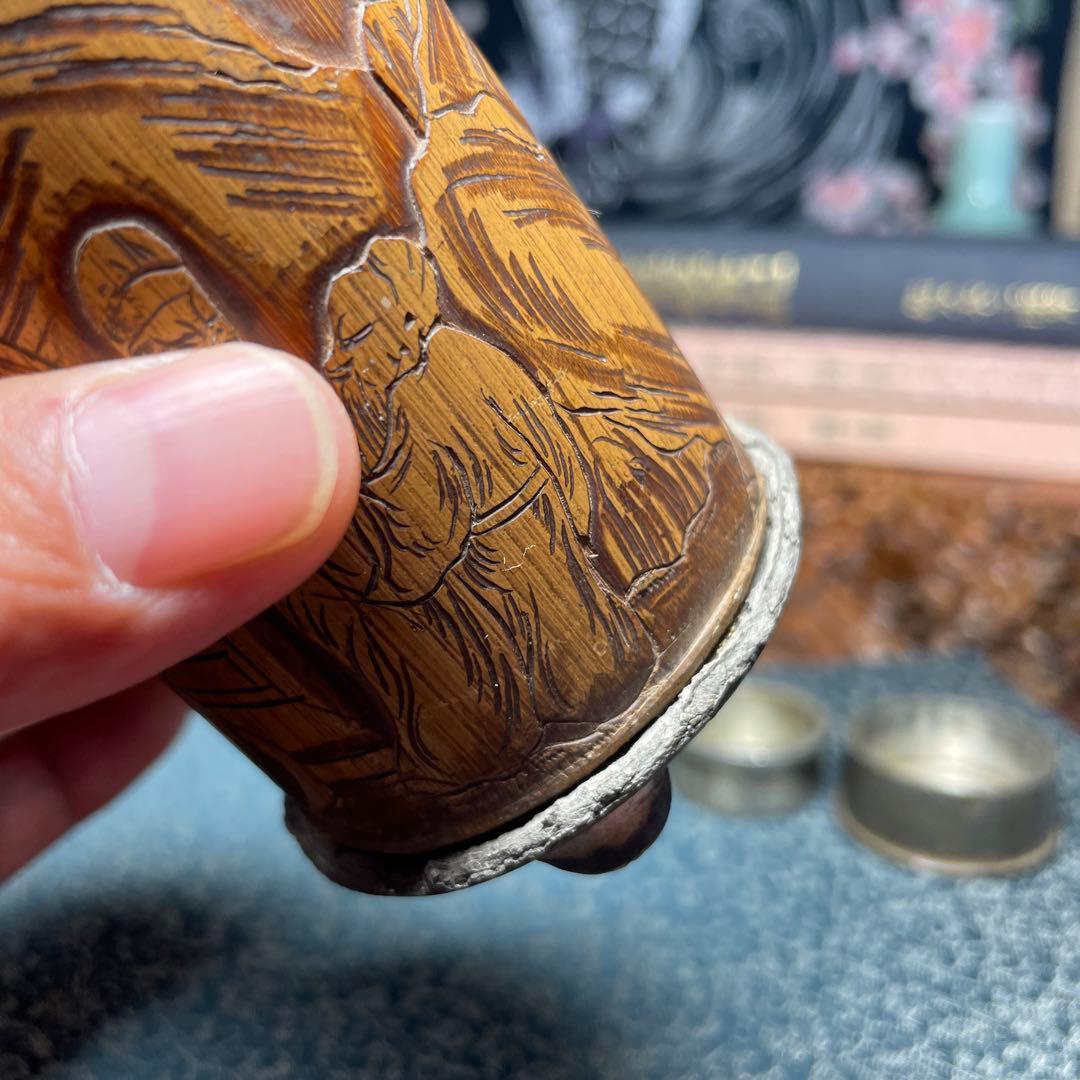 錫製 茶筒 中国古茶道具 古美術 茶葉保存容器