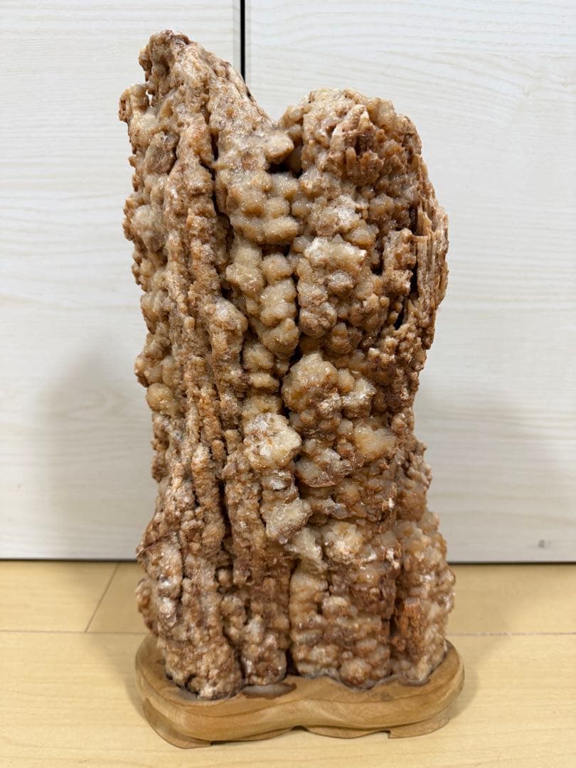 【希少】鍾乳石質 観賞石 鍾乳状天然石 カルサイト結晶塊