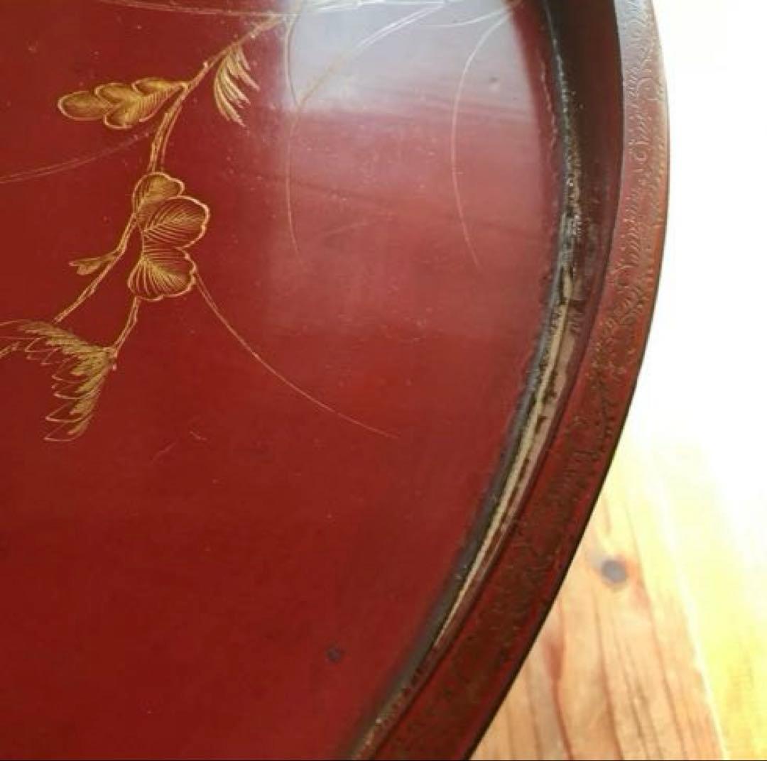骨董　漆塗り　金彩　蒔絵　ちゃぶ台　飾り台　当時物　古道具　テーブル　脚取り外し