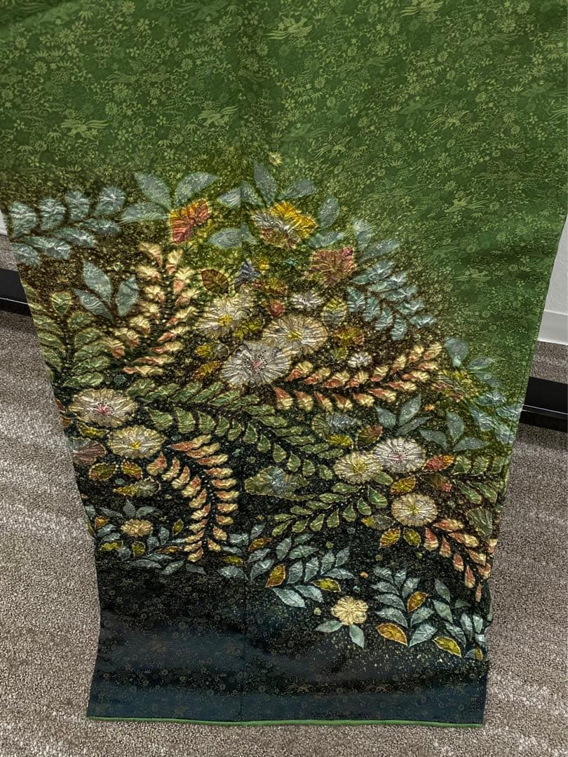 振袖 桐屋 翠山工房 臈纐纈師 豪華 金駒 絞り 紋意匠 身丈cm