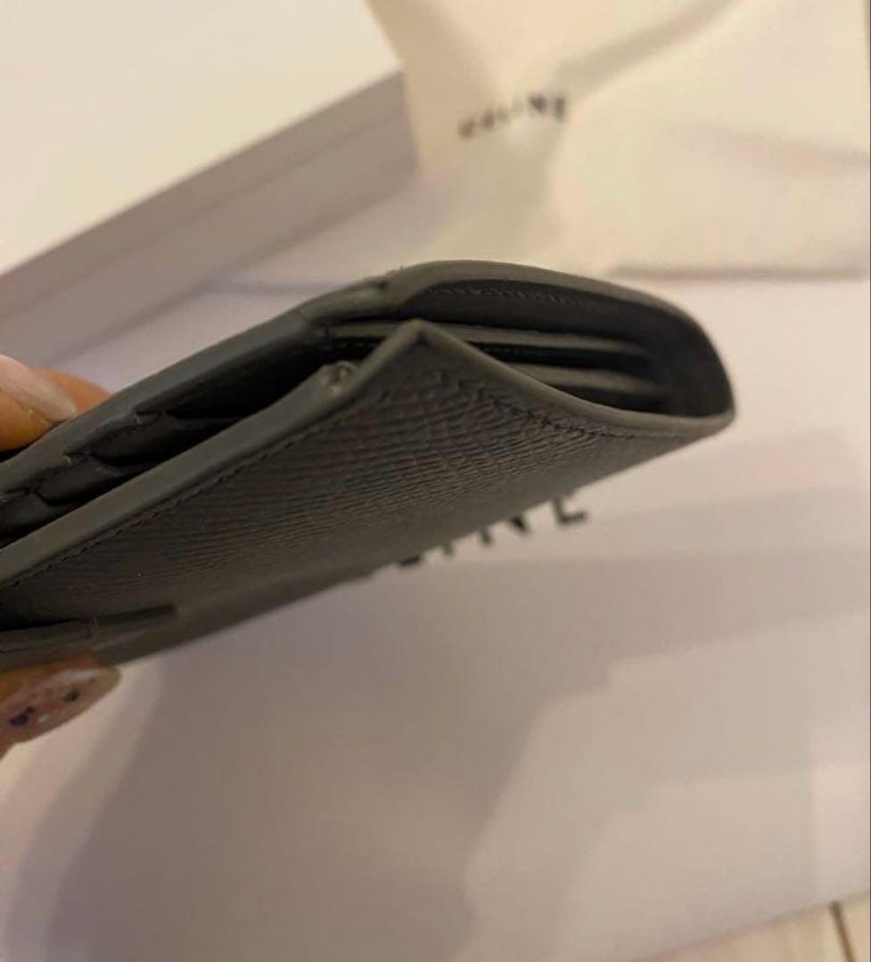 セリーヌグレー レザー 二つ折り財布