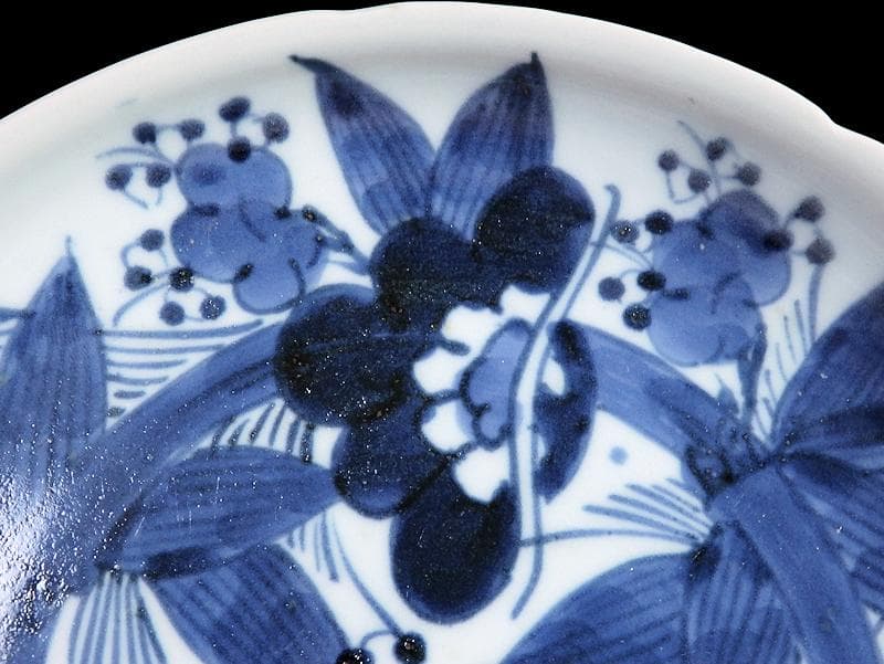 古伊万里　染付　松竹梅の図　７寸皿　A958AS-DBa