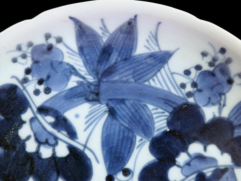 古伊万里　染付　松竹梅の図　７寸皿　A958AS-DBa