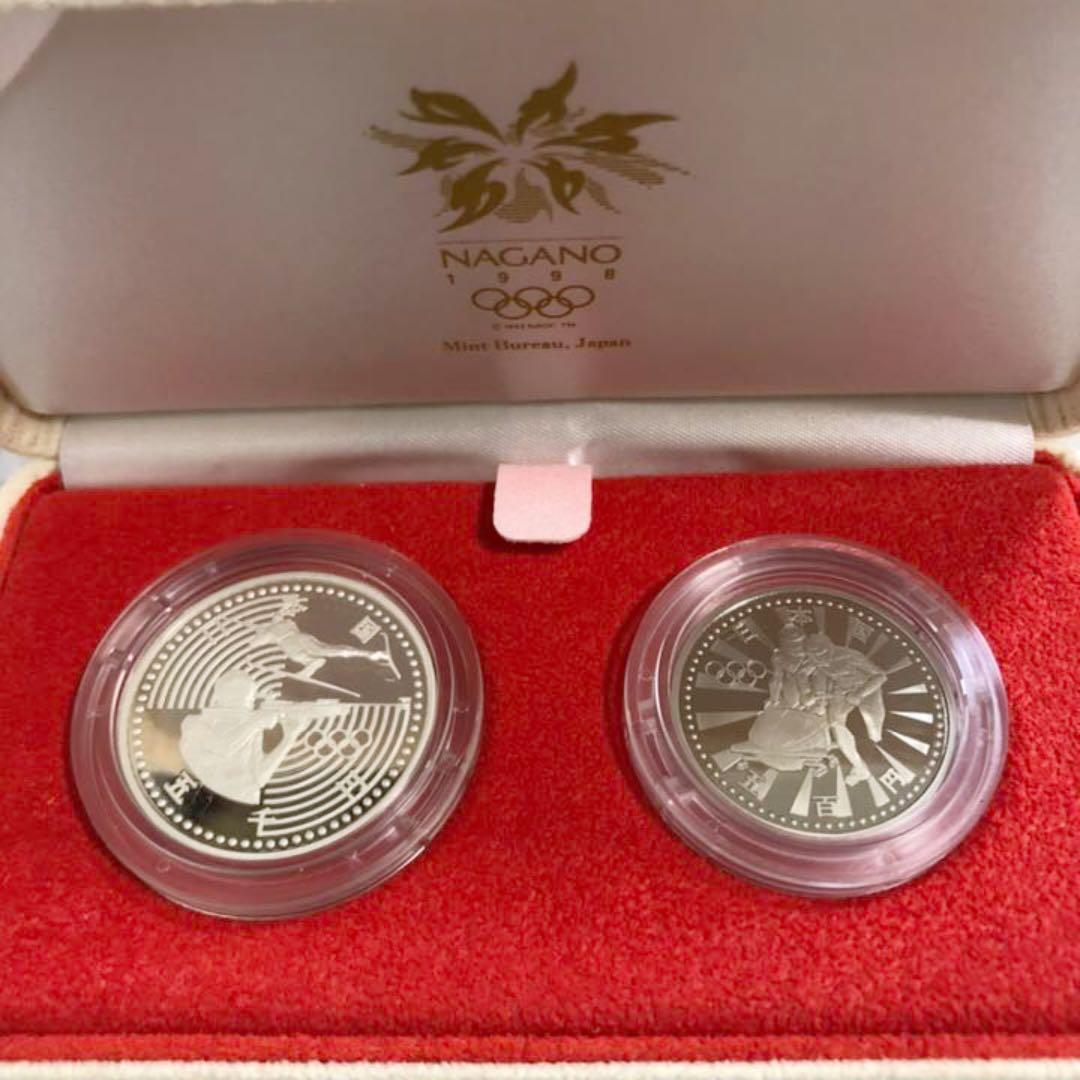 1998 平成10年 長野冬季オリンピックの記念硬貨　5000円　500円