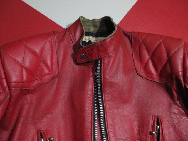ヴィンテージ ルイスレザー ファントム 赤 パデッド ライダース 1970’S