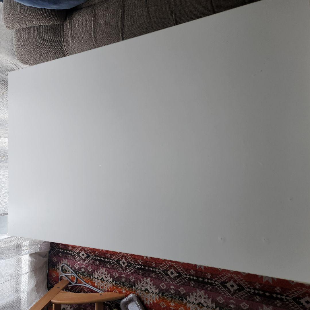 ホワイト　ダイニングテーブル　 昇降　伸長