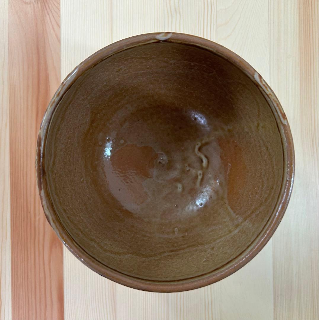 茶道具　鳴滝窯 城岳　伊羅保釉鱗文　茶碗　抹茶茶碗　共箱　骨董