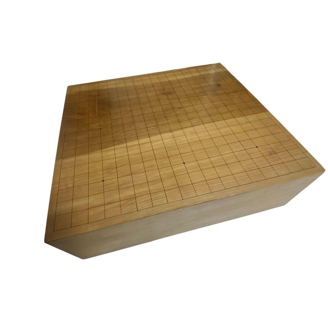 天然木脚付きへそ有り囲碁盤と碁石セット