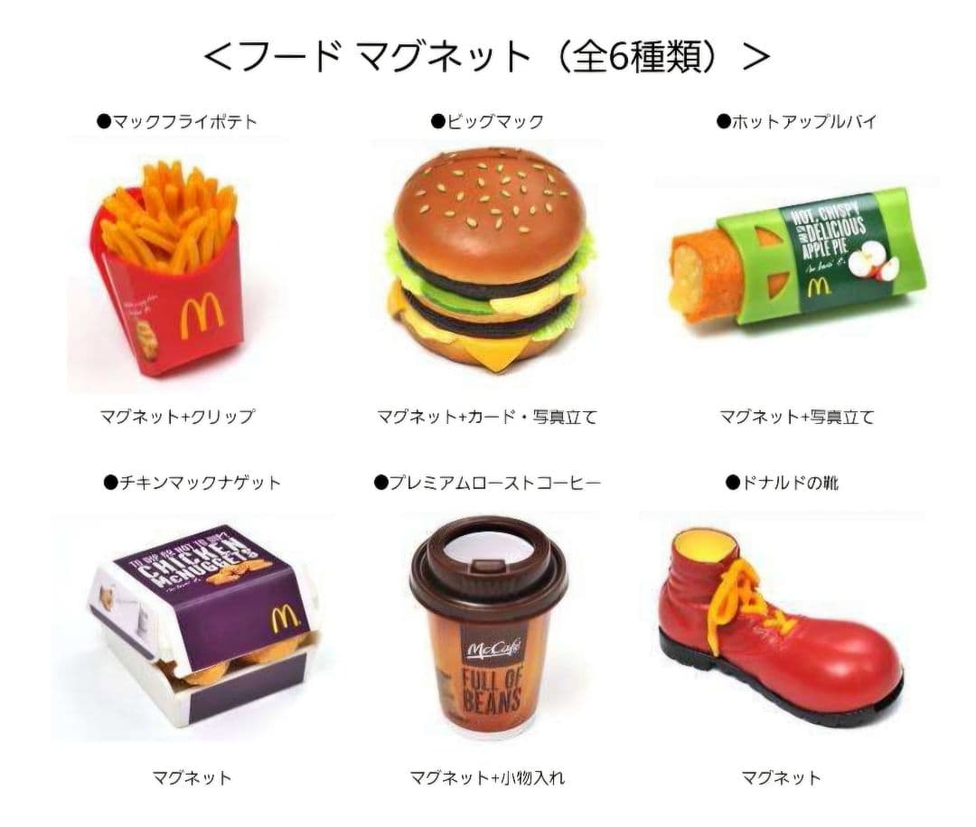 激レア！マクドナルド新品「フードストラップ1〜3弾＆マグネット」全コンプ21点