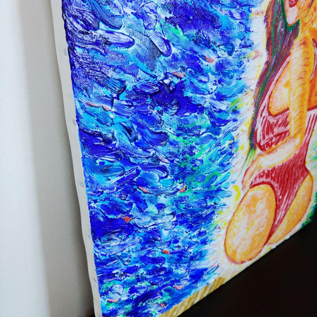 アクリル絵画 水着の女性　一点もの　幻想的