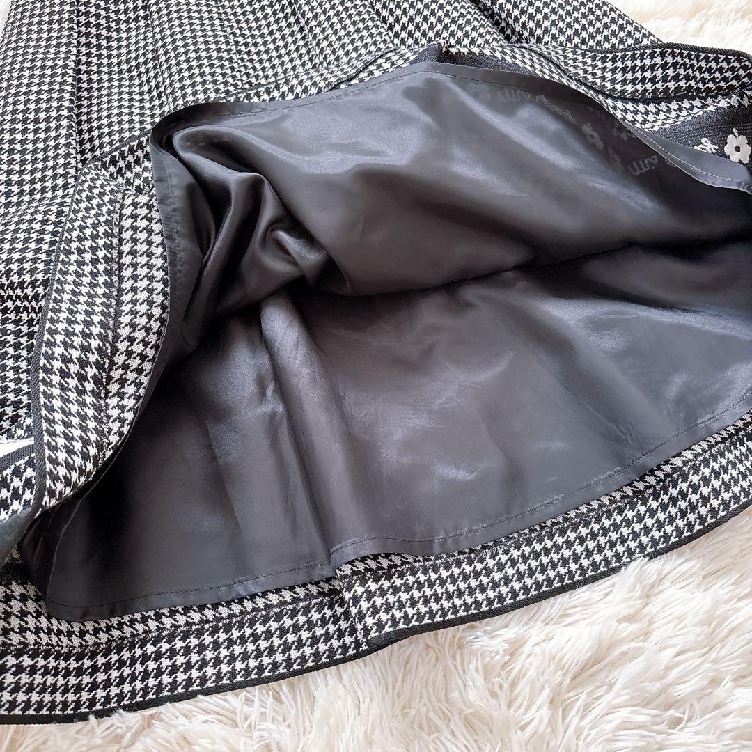 mi.n様エムズグレイシー 千鳥格子 ひざ丈スカート ロゴ 2023モデル M