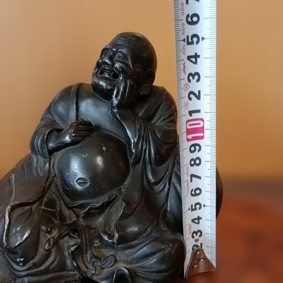 アンチモニー製　布袋尊の座像置物　七福神