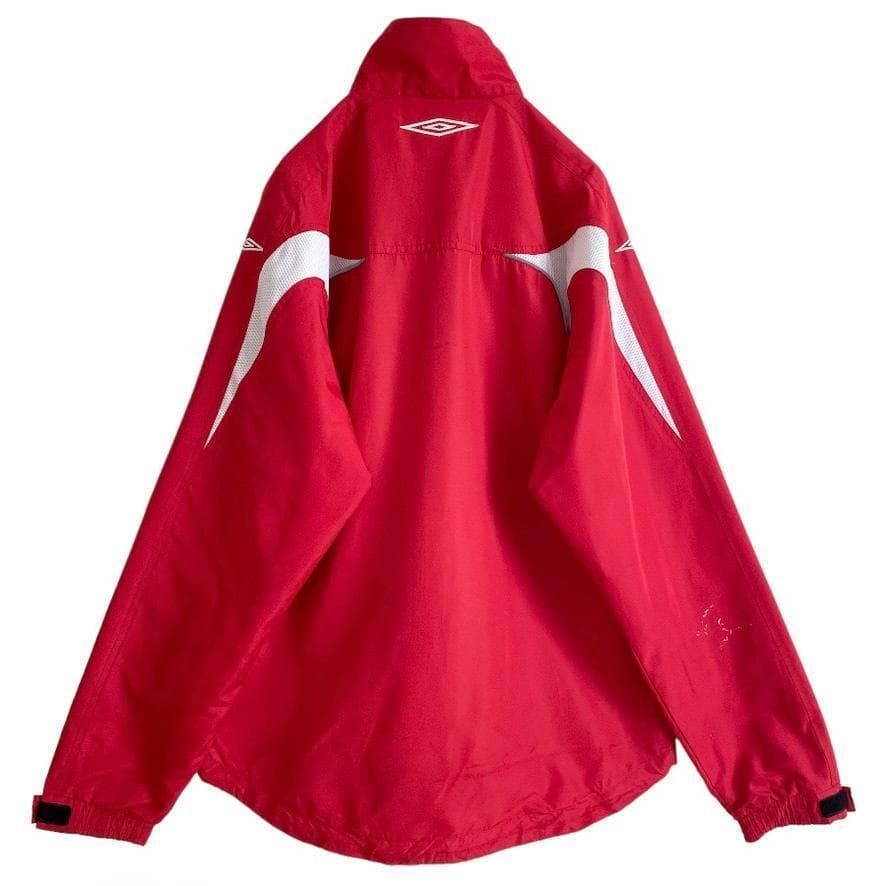 海外古着 アンブロ ブランドロゴ ジップアップ ジャケット ブルゾン 赤