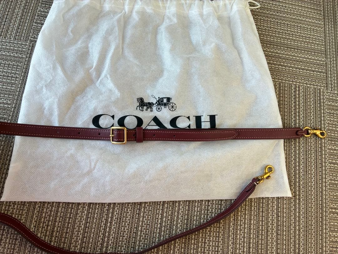 COACH オレンジ レザー ボストンハンドバッグ