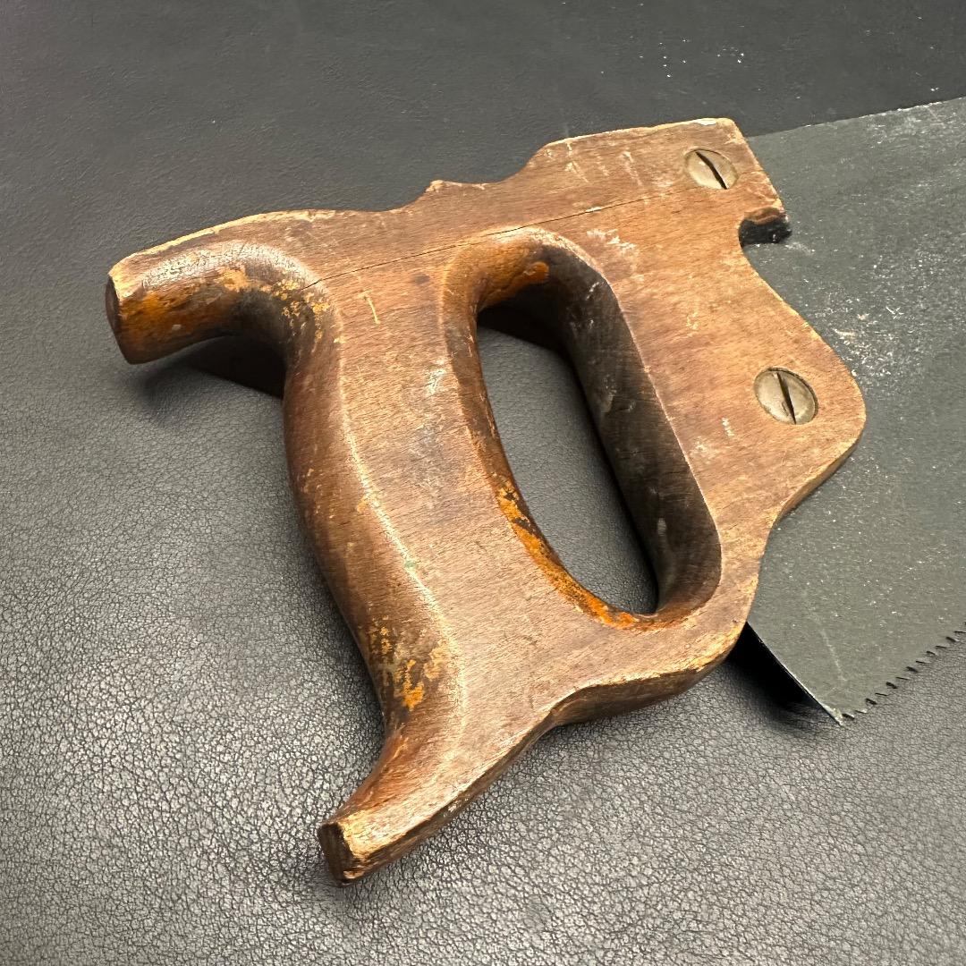 ♡Nc左1007 アンティーク 装飾用ノコギリ 風景画 木製 ヴィンテージ