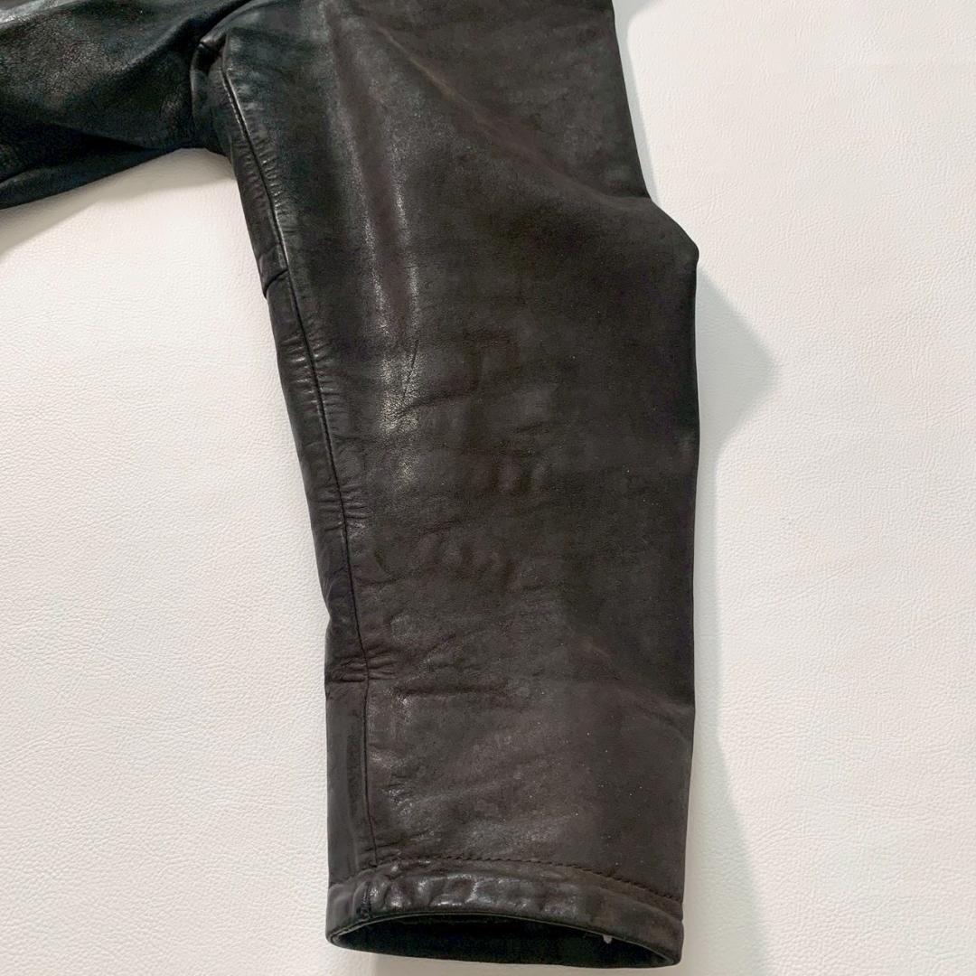 【本革】スチェットロ レザージャケット L ブラック イタリア製 ビッグサイズ