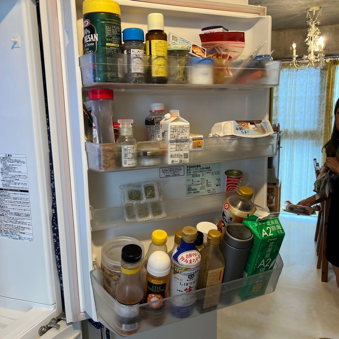 東芝 VEGETA 363L 3ドア 冷蔵庫 GR-H38SXV(ZW) 右開き