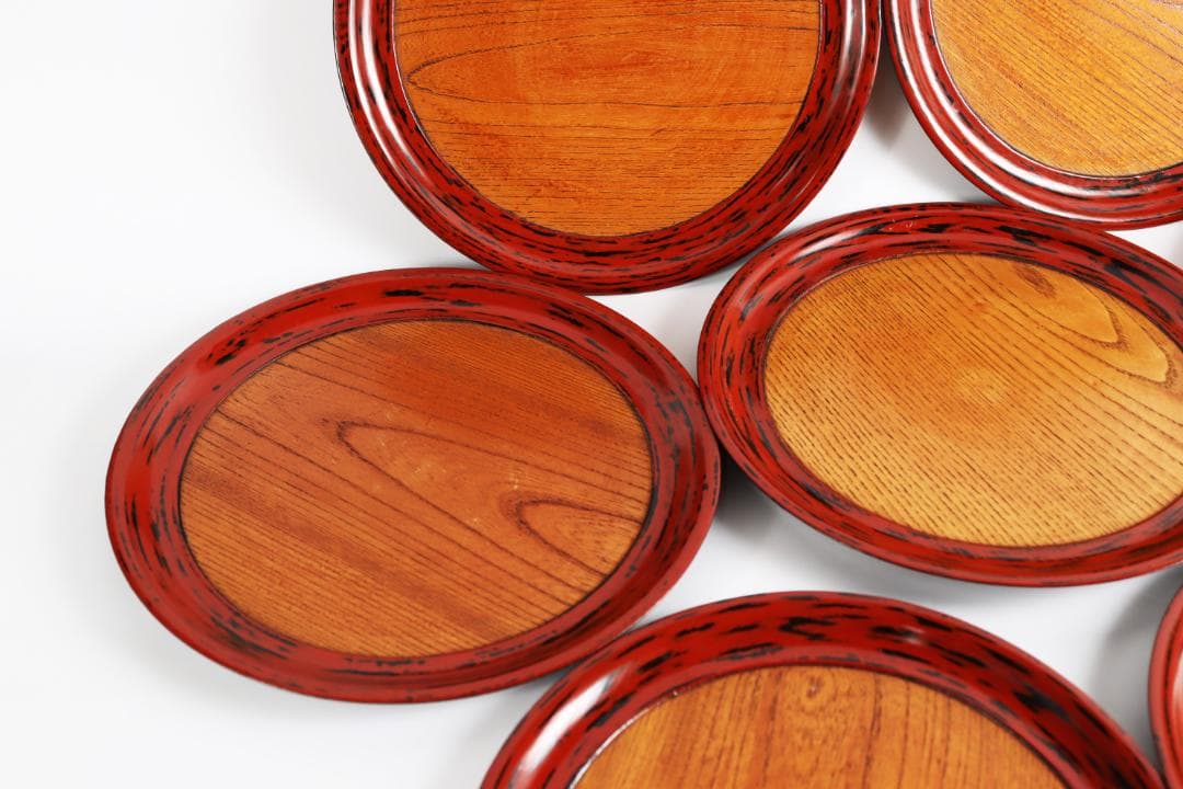 茶道具 日ノ丸盆 丸盆 七枚 煎茶道具