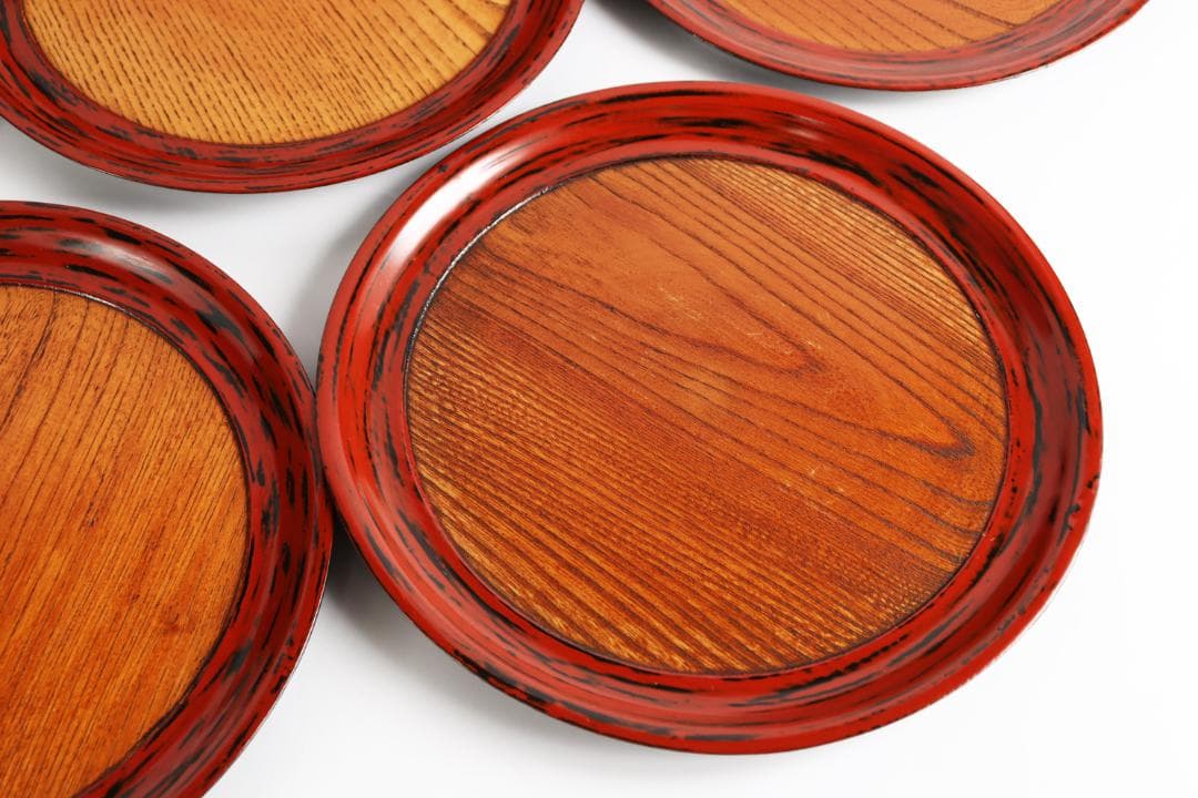 茶道具 日ノ丸盆 丸盆 七枚 煎茶道具