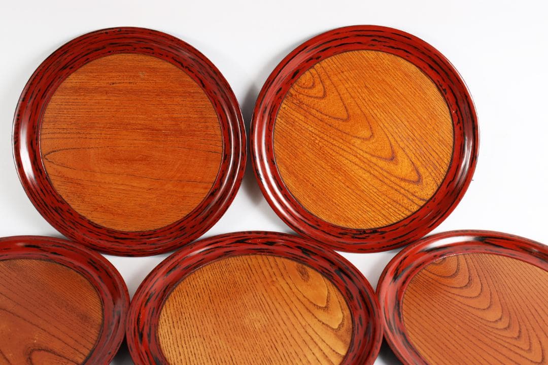 茶道具 日ノ丸盆 丸盆 七枚 煎茶道具