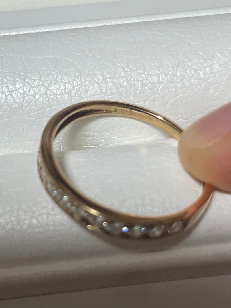 K18ピンクゴールド ダイヤモンドリング ハーフエタニティ16号