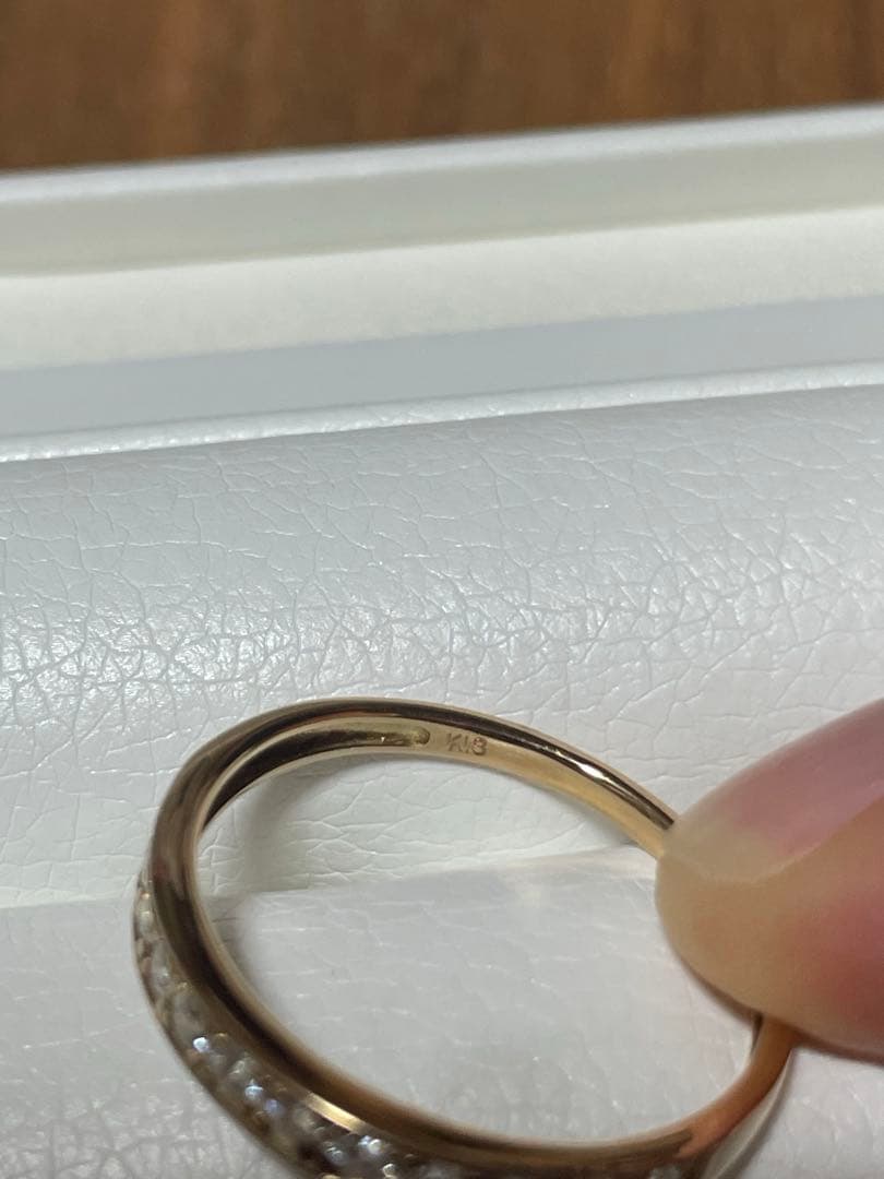 K18ピンクゴールド ダイヤモンドリング ハーフエタニティ16号