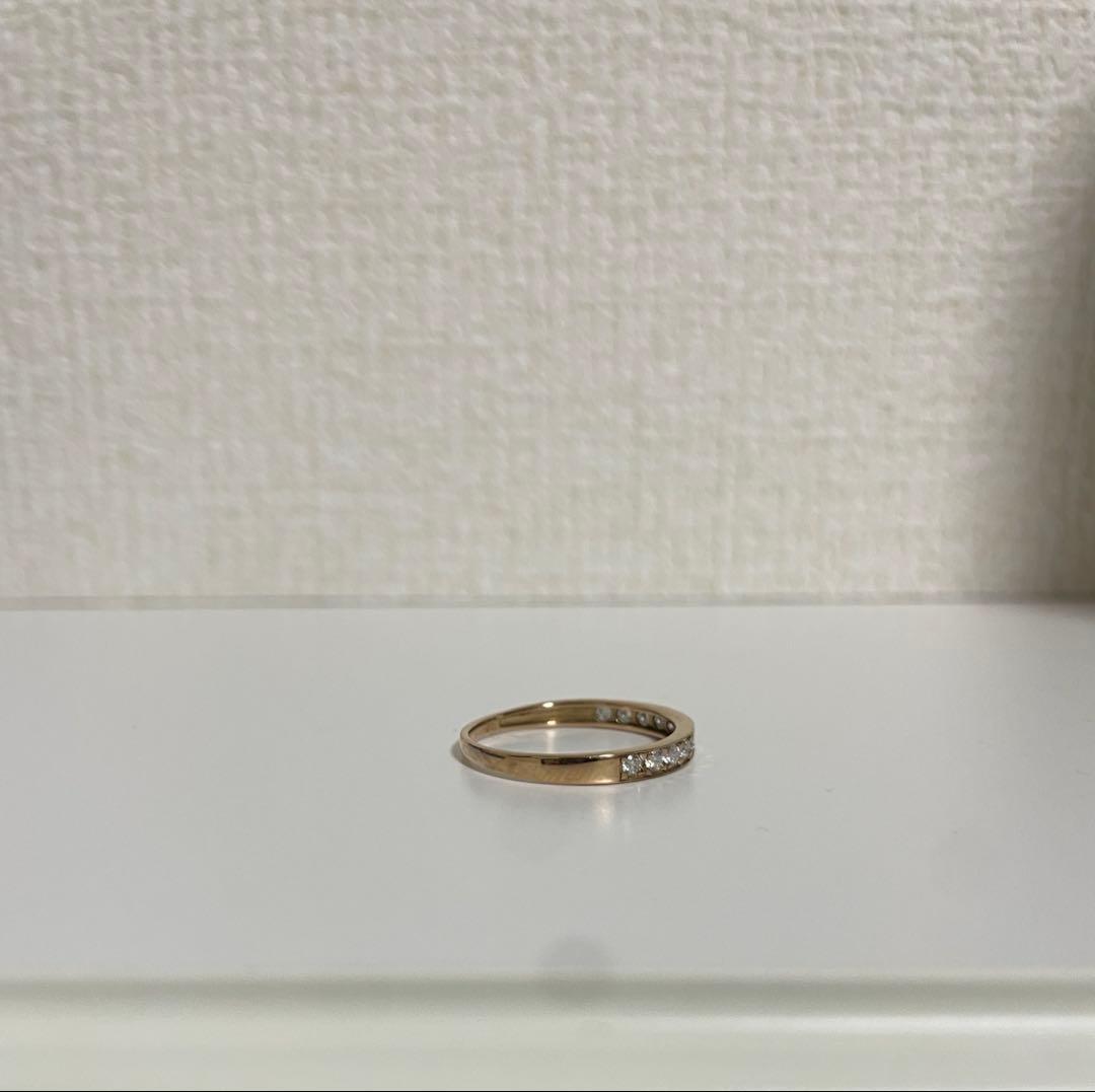 K18ピンクゴールド ダイヤモンドリング ハーフエタニティ16号