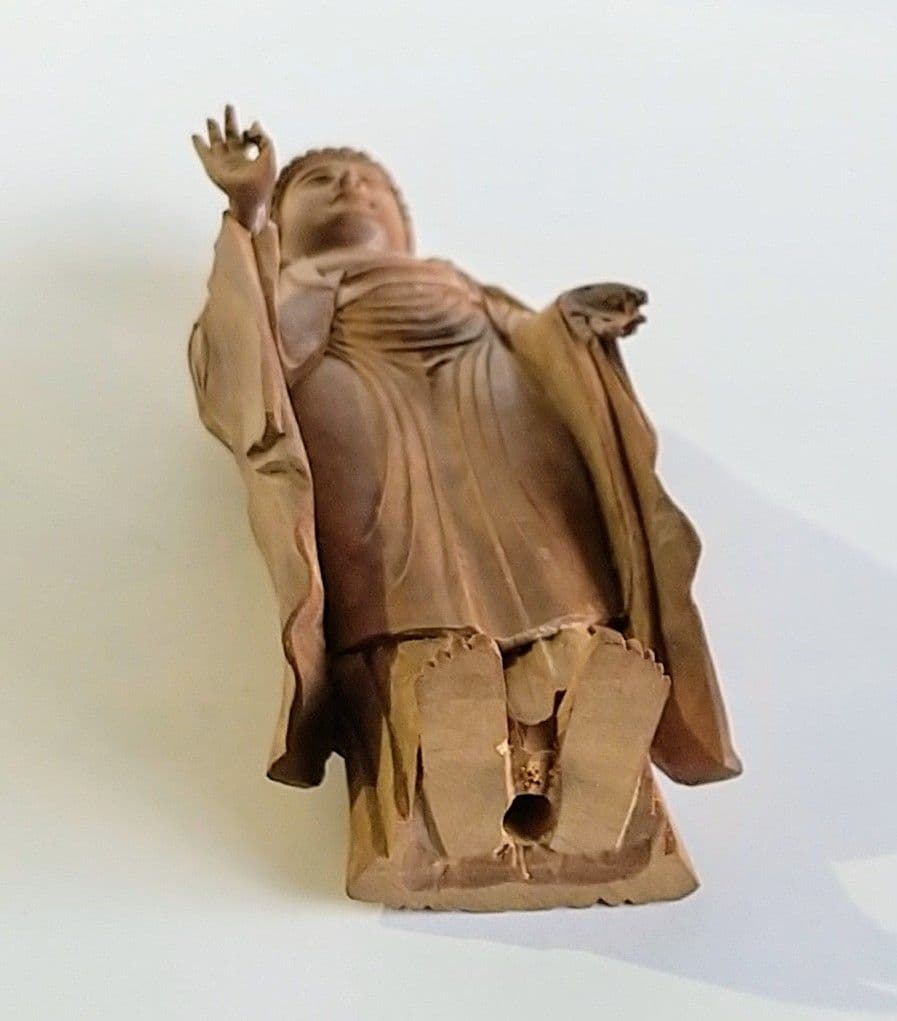 阿弥陀如来立像 4寸 像のみ #657 ◆白檀 木彫 仏像