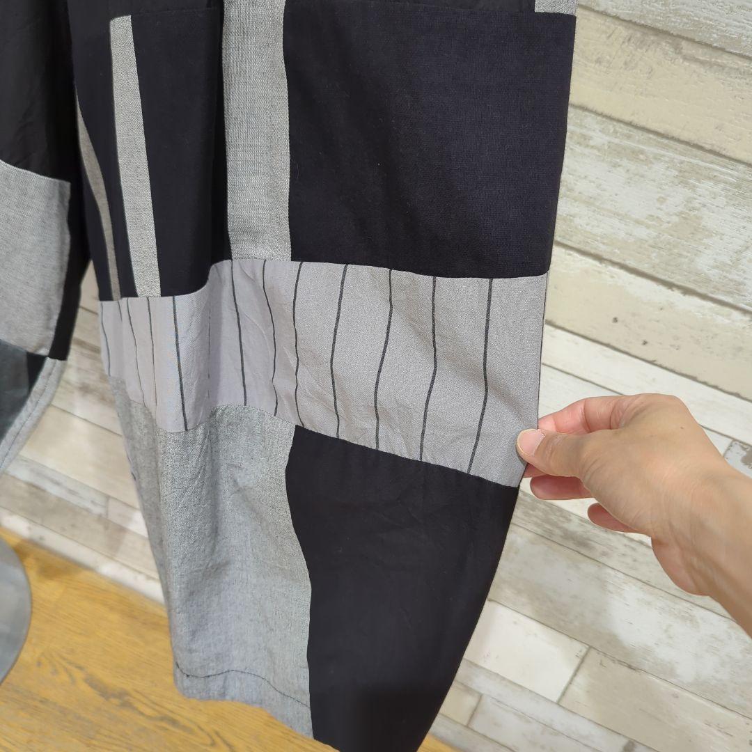 ARTMIX（萌MOURU）サルエルパンツ 黒とグレーのパッチワーク