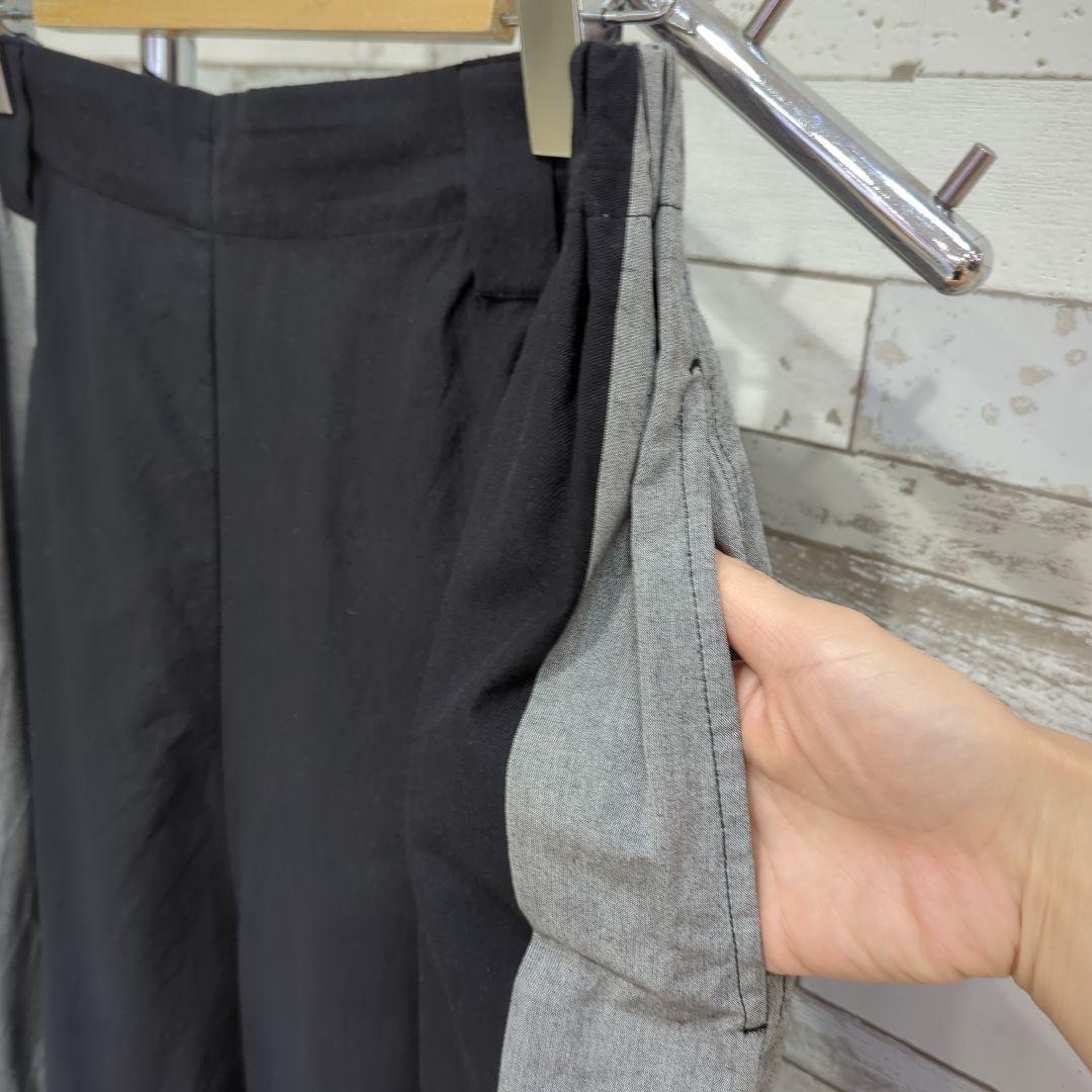 ARTMIX（萌MOURU）サルエルパンツ 黒とグレーのパッチワーク